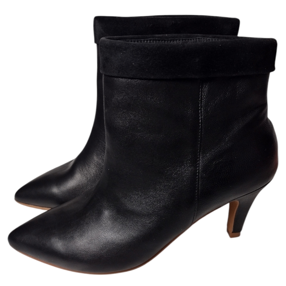 42 Gold Ojai Suede Cuff Leather Bootie